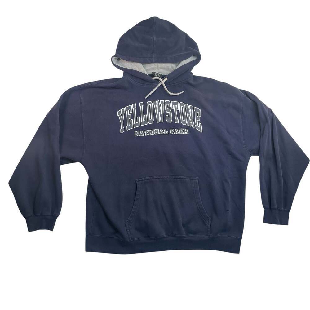 Yellowstone National Park Hoodie Navy Blue Pullover XXL